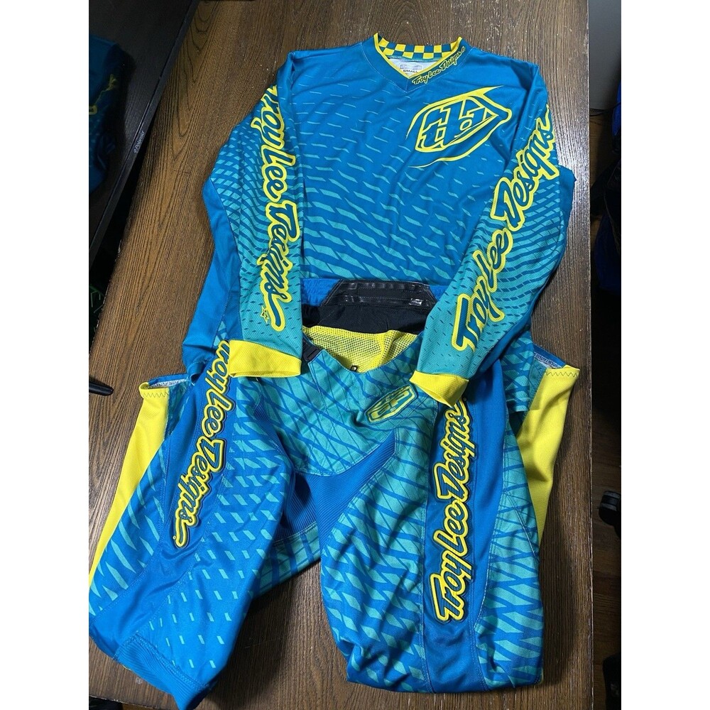 Troy Lee Designs GP Tremor gear Jersey Pants Set Motocross Blue/yellow SZ Small